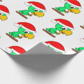 Christmas Santa Parrot Bird Animal Wrapping Paper Cadeaupapier (Hoek)