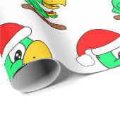 Christmas Santa Parrot Bird Animal Wrapping Paper Cadeaupapier (Rol Hoek)