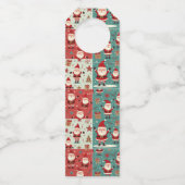 Christmas Santa Pattern Bottle Labels (Achterkant)