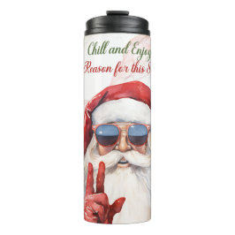 Christmas Santa Peace Teken Tumbler Thermosbeker