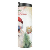 Christmas Santa Peace Teken Tumbler Thermosbeker (Geroteerd rechts)