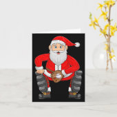 Christmas Santa Playing Baseball Catcher Xmas Srts Kaart (Gele Bloem)