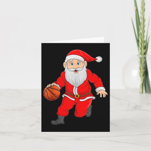 Christmas Santa Playing Basketball Xmas Funny Srts Kaart (Voorkant)