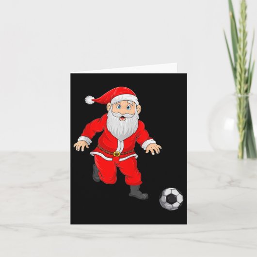 Christmas Santa Playing Soccer Football Xmas Srts  Kaart (Voorkant)