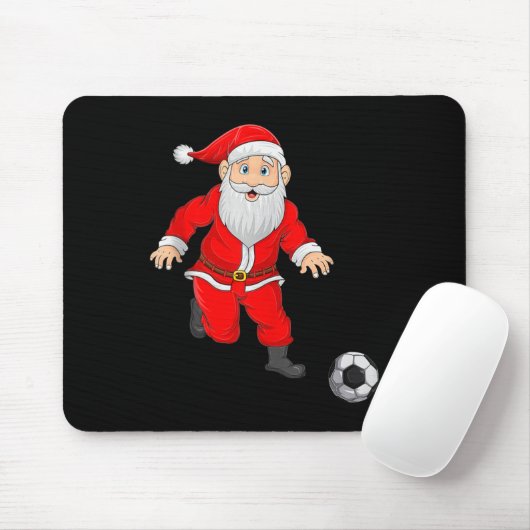Christmas Santa Playing Soccer Football Xmas Srts  Muismat (Met muis)