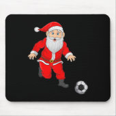 Christmas Santa Playing Soccer Football Xmas Srts  Muismat (Voorkant)