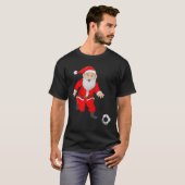 Christmas Santa Playing Soccer Football Xmas Srts  T-shirt (Voorkant volledig)