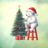 Christmas Santa Polar Bear Shop Decoration Raamsticker (Vel 3)