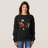 Christmas Santa Riding Boston Terrier Santa Hat Xm Trui (Voorkant volledig)