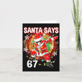 Christmas Santa Says 67 Six Seven Meme Funny Merry Kaart (Voorkant)