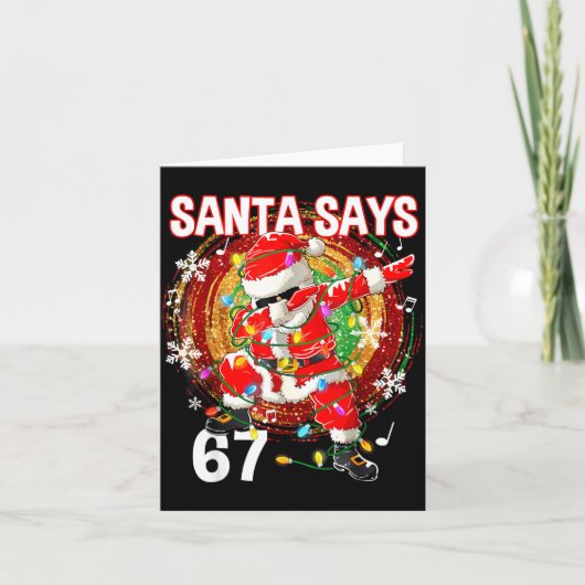 Christmas Santa Says 67 Six Seven Meme Funny Merry Kaart (Voorkant)