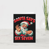 Christmas Santa Says 67 Six Seven Meme Funny Merry Kaart (Voorkant)