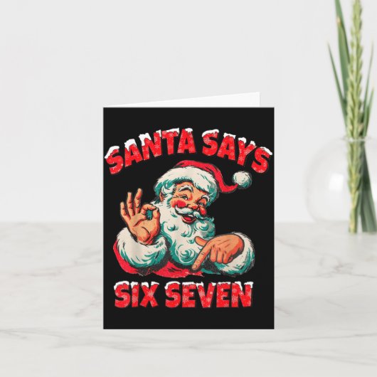 Christmas Santa Says 67 Six Seven Meme Funny Merry Kaart (Voorkant)