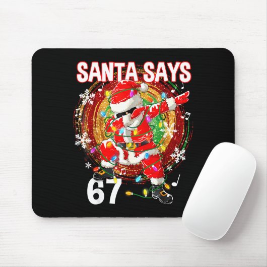 Christmas Santa Says 67 Six Seven Meme Funny Merry Muismat (Met muis)