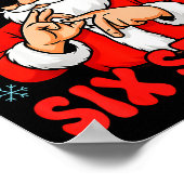 Christmas Santa Says Six Seven Hands Sign Funny 6 Poster (Hoek)