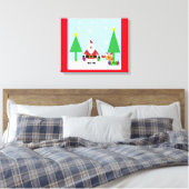 CHRISTMAS SANTA SCENE CANVAS AFDRUK (Insitu (Slaapkamer))