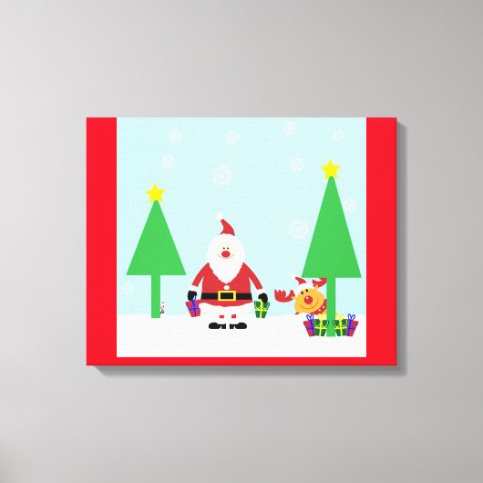 CHRISTMAS SANTA SCENE CANVAS AFDRUK (Voorkant)