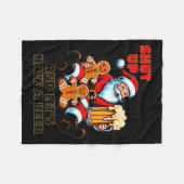 Christmas Santa Shut Up And Lets Have A Beer  Fleece Deken (Voorkant (Horizontaal))