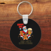 Christmas Santa Shut Up And Lets Have A Beer Sleutelhanger (Voorkant)