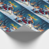 Christmas Santa Ski Cadeaupapier (Hoek)