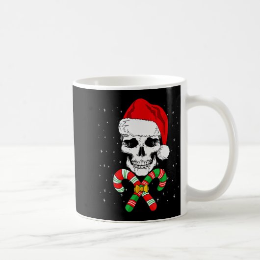 Christmas Santa Skull Xmas Candy Skull Wearing San Koffiemok (Rechts)