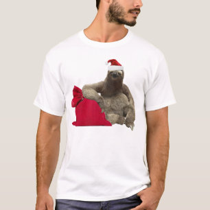 Christmas Santa Sloth T-shirt