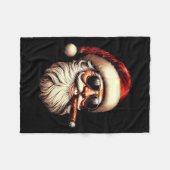 Christmas Santa Smoking Cigar With Sungl Cigar Smo Fleece Deken (Voorkant (Horizontaal))