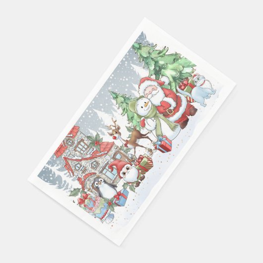 Christmas Santa Snowman Rudolph Servet (Hoek)