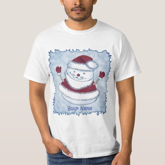 Christmas Santa Snowman T-shirts (Voorkant)