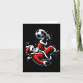Christmas Santa Soccer Player Bicycle Kick Xmas Ba Kaart (Voorkant)
