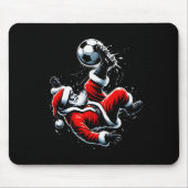 Christmas Santa Soccer Player Bicycle Kick Xmas Ba Muismat (Voorkant)