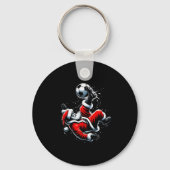 Christmas Santa Soccer Player Bicycle Kick Xmas Ba Sleutelhanger (Voorkant)