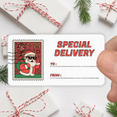 Christmas Santa Stamp Special Delivery Sticker