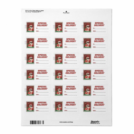 Christmas Santa Stamp Special Delivery Sticker (Full Sheet)