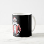 Christmas Santa Sunglasses Leather Jacket Bomber Koffiemok (Voorkant rechts)
