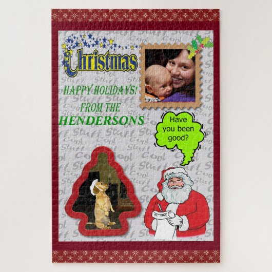 Christmas Santa & Tree Add Photos Large Legpuzzel (Verticaal)