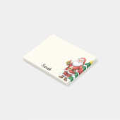 Christmas Santa Tree Naam toevoegen Schattige Seiz Post-it® Notes (Schuin)