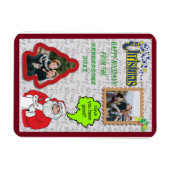 Christmas Santa & Tree Voeg twee foto's vakantie Magneet (Horizontaal)