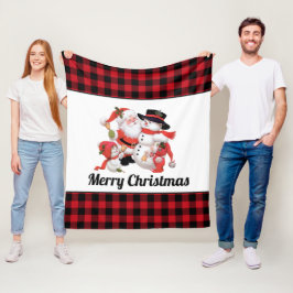 Christmas  Santa Voeg naam of bericht toe Fleece Deken