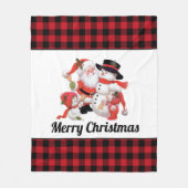 Christmas  Santa Voeg naam of bericht toe Fleece Deken (Voorkant)