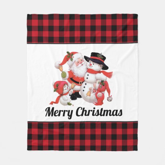 Christmas  Santa Voeg naam of bericht toe Fleece Deken (Voorkant)