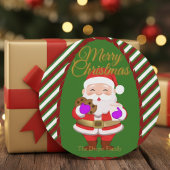 Christmas Santa With Cookies Flat Holiday Card Feestdagenkaart