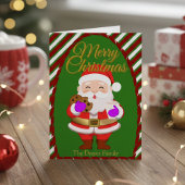 Christmas Santa With Cookies Folded Holiday Card Feestdagen Kaart