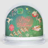 Christmas Santa Wreath Snow Globe Sneeuwbol (Voorkant)