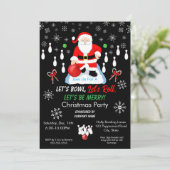 Christmas Santa's Bowling Party  Kaart (Staand voorkant)