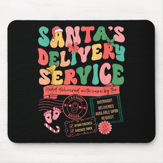 Christmas Santa's Delivery Service L&d Labor D Muismat (Voorkant)
