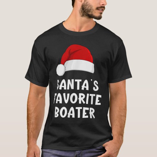 Christmas Santas Favorite Boater Funny Pajama Boat T-shirt (Voorkant)