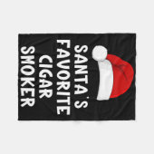 Christmas Santa's Favorite Cigar Smoker Funny Xmas Fleece Deken (Voorkant (Horizontaal))