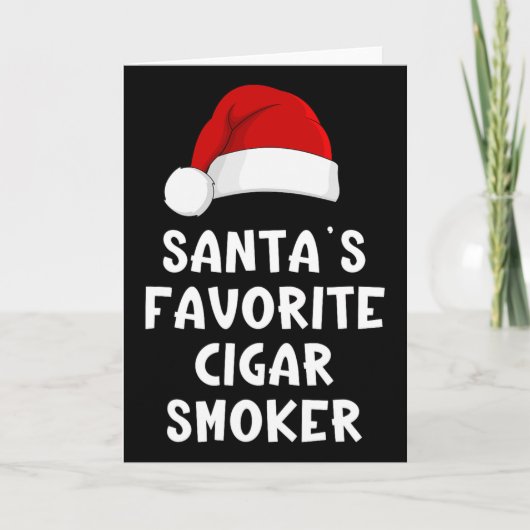 Christmas Santa's Favorite Cigar Smoker Funny Xmas Kaart (Voorkant)