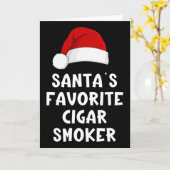 Christmas Santa's Favorite Cigar Smoker Funny Xmas Kaart (Gele Bloem)